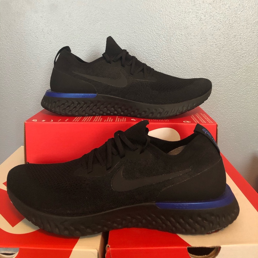 Nike Epic React Flyknit Black Racer Blue